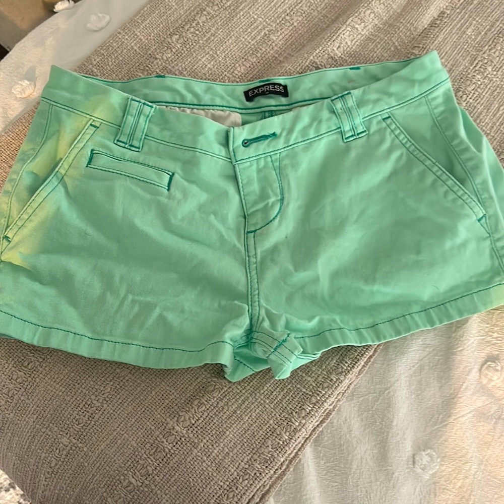 Express mint green shorts